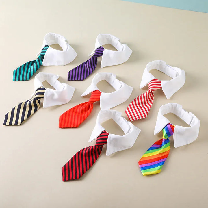 Striped Tie Collar Pet Adjustable