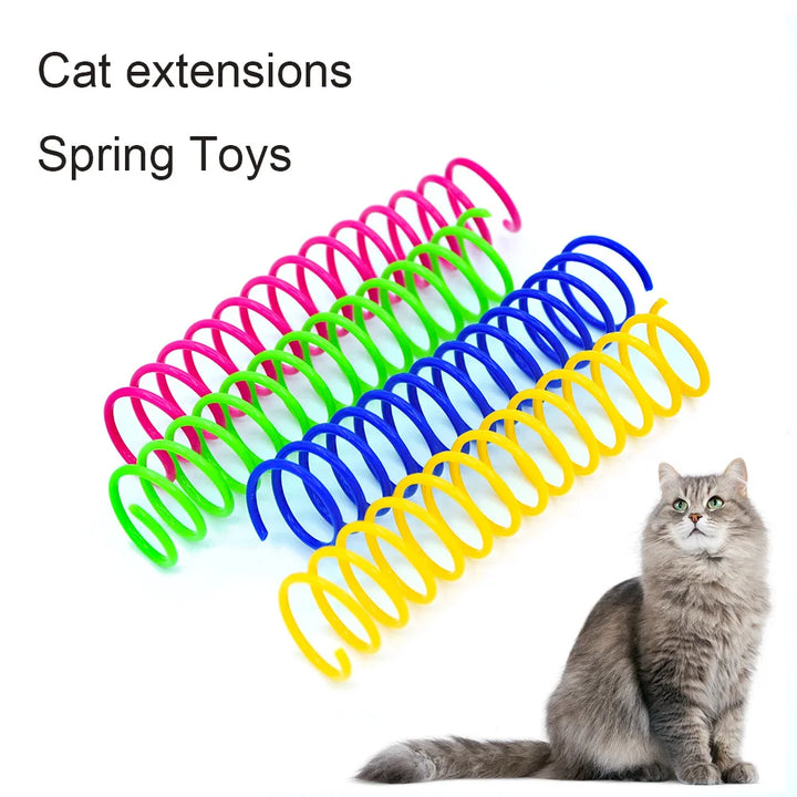 4/8/12pcs Cat Large Color Plastic Spring Toy