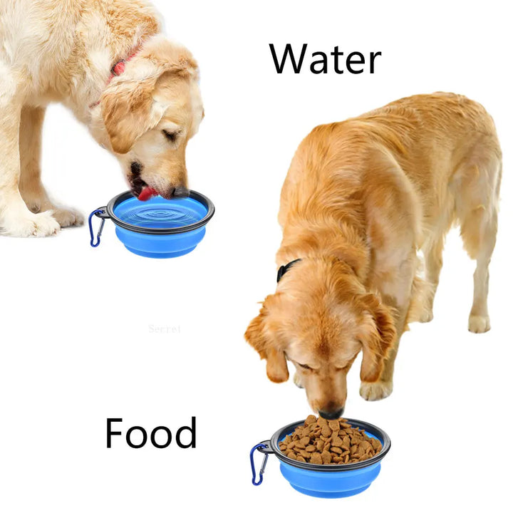 Collapsible Pet Silicone Dog Food/Water Bowl